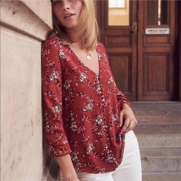 Sezane Tops - Sezane Heloise autumn floral blouse size 34 or US 4 romantic feminine boho